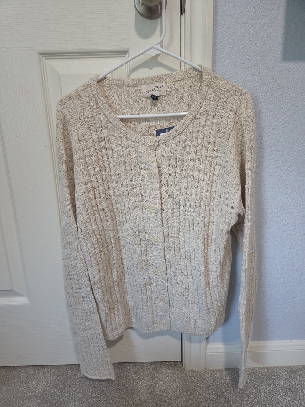 Universal Thread Cream Knit Button-Up Sweater